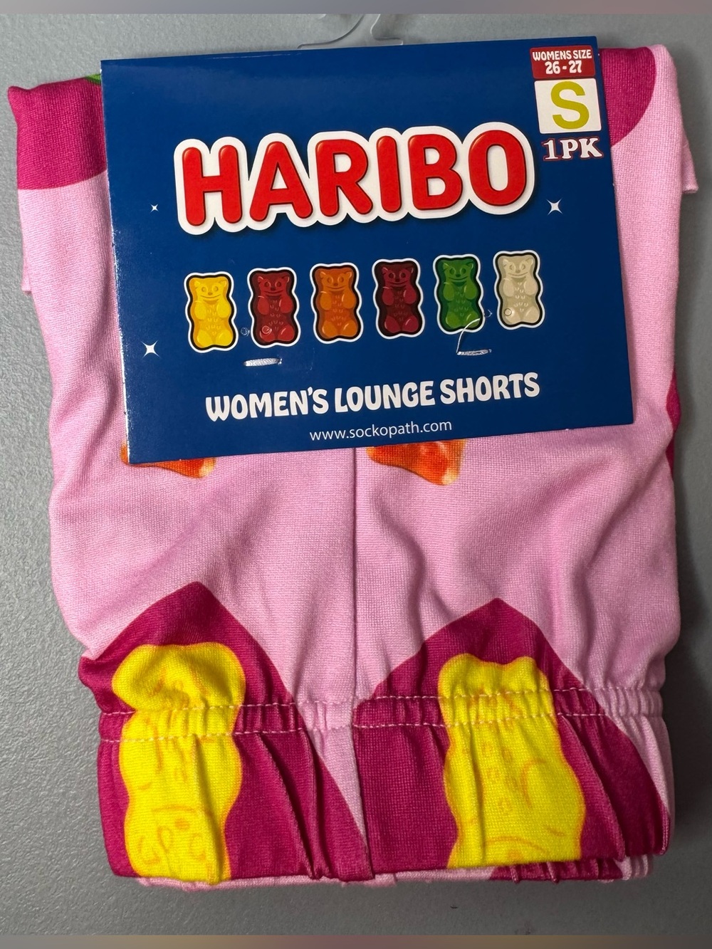 HARIBO Pink and Magenta gummy bear print with hearts Sz SM Valentine’s Day love